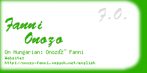 fanni onozo business card